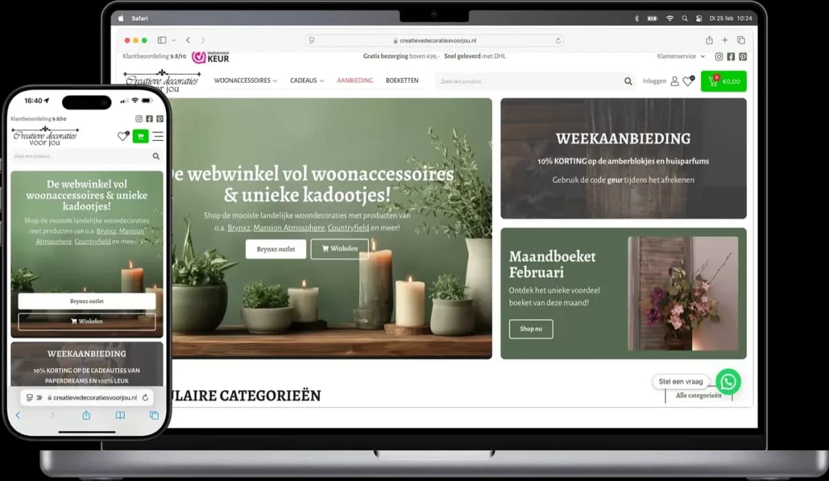Webshop op MacBook en iPhone
